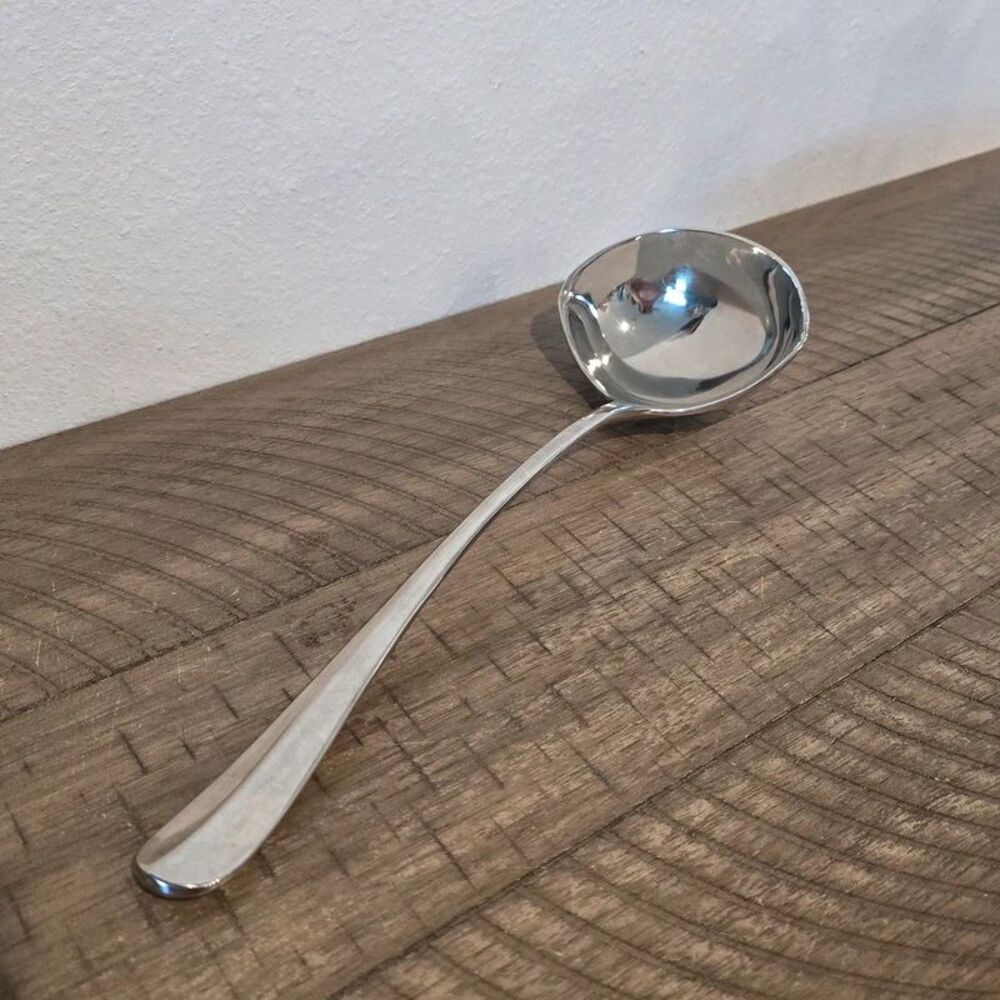 Vintage Silver Tone Large Serving Ladle Soup Punch Gravy Spoon Unmarked